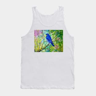 Bluebird on a blossoming branch Tank Top